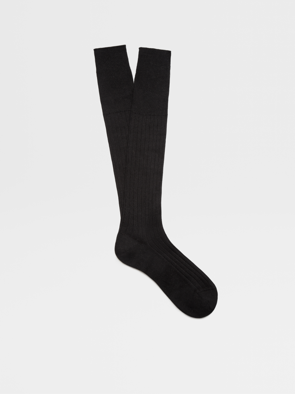 Black Organic Cotton Cashmere and Silk Mid Calf Socks